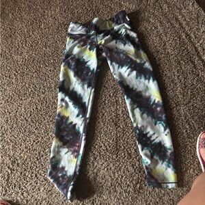 Athleta Kids Tie-Dye Leggings - Blue and Yellow XL